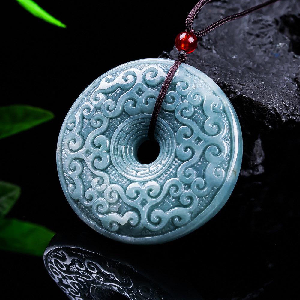 Jewelry & Watches Sp Zo O - Naturalny birmański jadeitowy wisiorek w kształcie