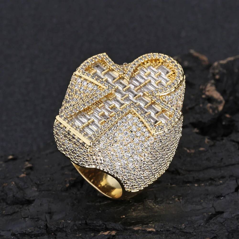 Vvs Jewelry Watches - Męski pierścień z moissanitem w stylu