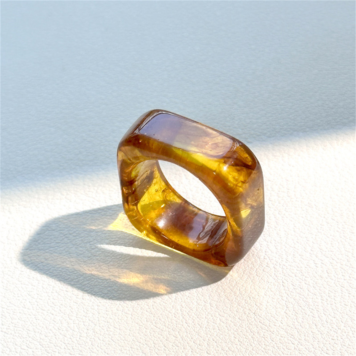 Minimalist Ring Stackable - Pierścionki z żywicy kwadratowe, estetyczne pierścionki