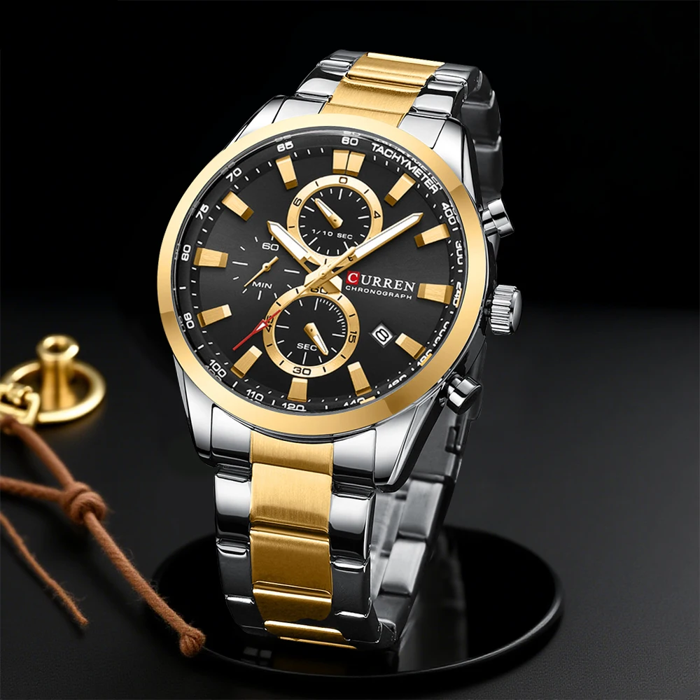 Jewelry And Watches - CURREN Casual Quartz Chrono Sportowe Marki