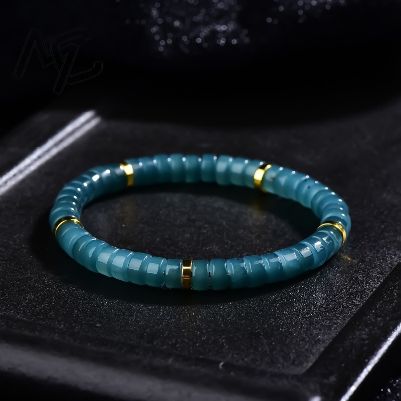 Jewelry & Watches Sp Zo O - Naturalny Jadeit Niebieski Wodny Koraliki Abakusowe